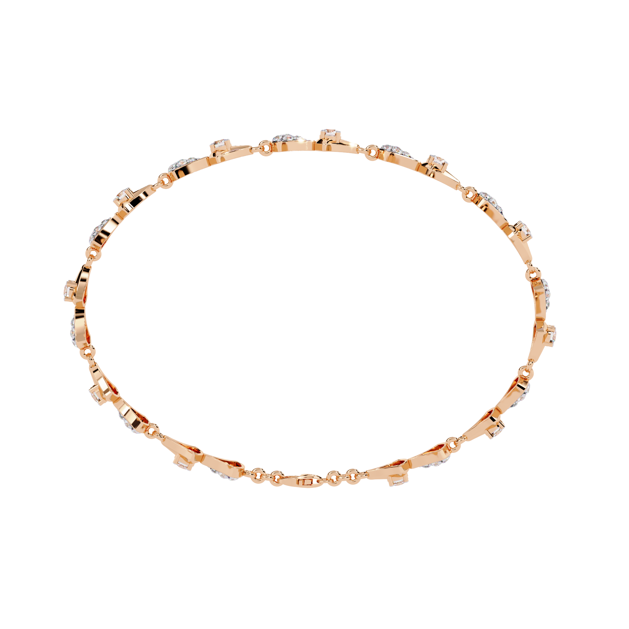 Solitairekart 1.26ct Fan-shaped Natural Diamond Bracelet-HI Color, VS-SI Clarity